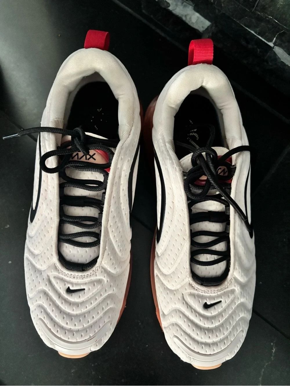 Nike Women's White Sneakers with Coral Air Sole